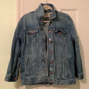 Madewell distressed oversized denim jean jacket